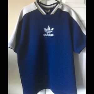 Retro Men’s Adidas Quilted Shirt Navy XL